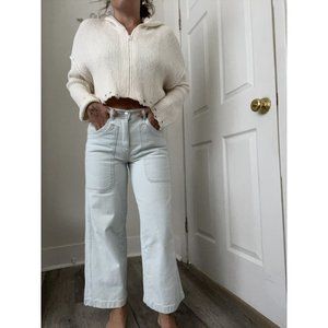 FREE PEOPLE Piper Midrise Wide Leg Jean / Bleach Bloom